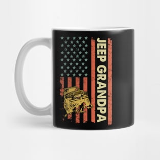 Jeep Grandpa American Flag Jeep Father's Day Jeep Gift Jeep Papa America Jeep 4th of July Mug